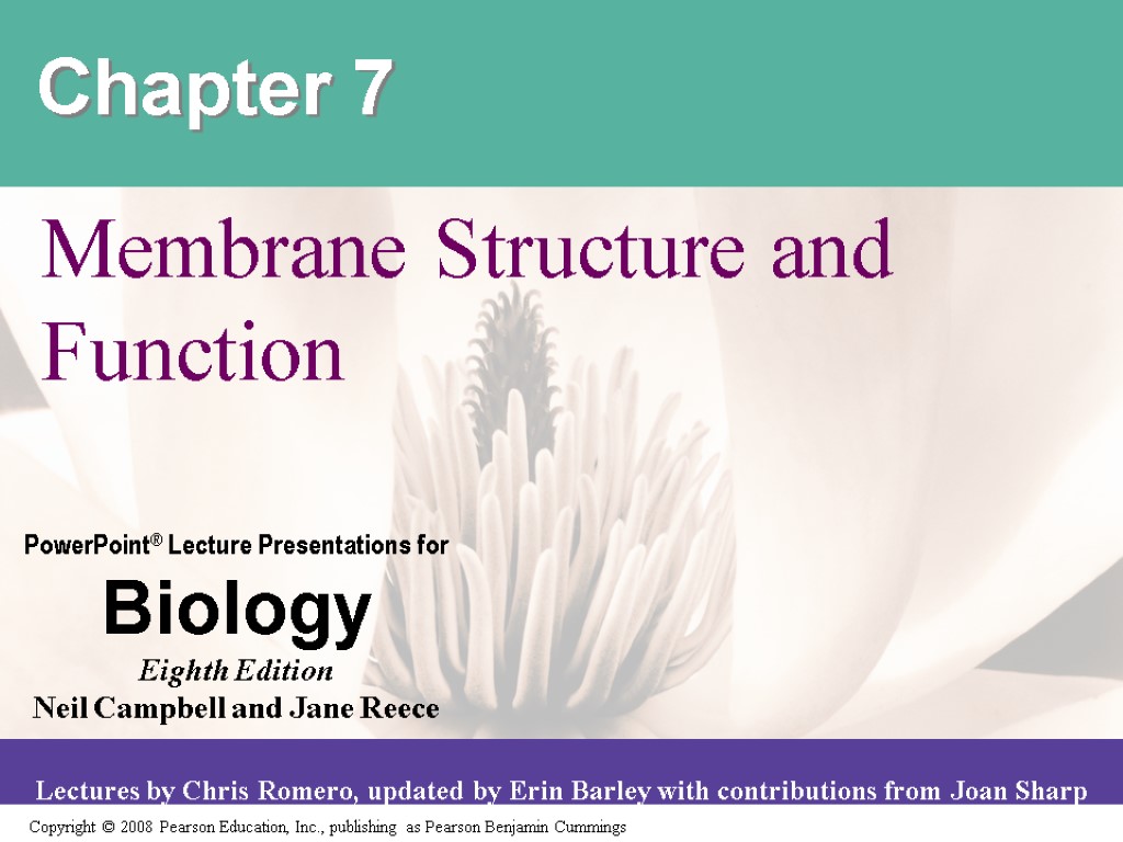 Chapter 7 Membrane Structure and Function